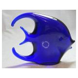 vintage Murano cobalt blue art glass angelfish