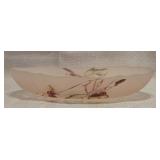 vintage pink frosted satin glass bowl
