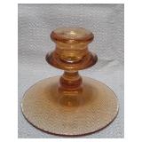 Vintage Fostoria Peach Glass Candlestick Holder