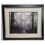 photographic print of tree-lined forest trail