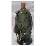 vintage Avon green glass horse head