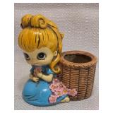 vtg Josef Originals 'Big-Eyed Girl' mini planter