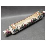 vintage hand-painted ceramic rolling pin planter