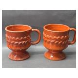 vibrant orange-red pedestal coffee mugs-Italy