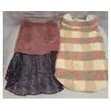 Dog clothes-skirt dress and plaid fleece vest-L/M