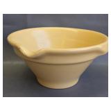 Over and Back yellow ware ceramic batter bowl