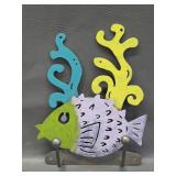 whimsical metal fish wall hook