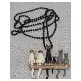 Betsey Johnson Five Kitty Cats Pendant & Brooch