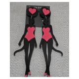 playful pin-up style cat-girl silhouette earrings