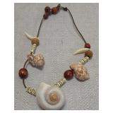handmade bohemian seashell necklace