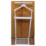 distressed white wooden valet stand-48 inches tall