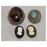 collection of vintage brooches
