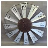 rustic metal windmill wall clock