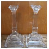 clear crystal taper candlestick holders