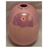 Hï¿½ganï¿½s Keramik glossy pink stoneware orb vase