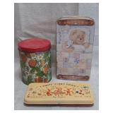 vintage decorative metal storage tins