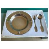 Vintage stainless steel baby dish