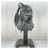 Vintage Bronze Indian Bust By C. M. Russell