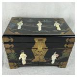 Vintage Chinoiserie Mother Of Pearl Jewelry Box