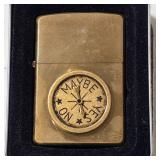 Zippo brass lighter ï¿½YES NO MAYBEï¿½