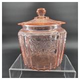 Pink Depression Glass Mayfair Biscuit Jar