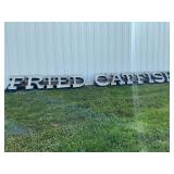 Vintage Metal Neon Marquee Fried Catfish Sign
