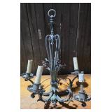5 light Chandelier floral metal flowers and leaves