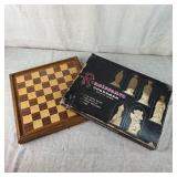Renaissance Chessmen in box and Chess board