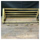 Antique Solid Brass Cloakroom Hat & Coat Rack