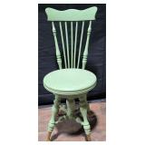 Antique Mint Green Piano Chair w/ Ball & Claw Feet