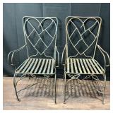 Pair Vintage Wrought Iron Salterini Style Chairs