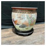 Large Vintage Famille Rose Chinese Fish Bowl