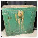 Vintage Green Paint Pine Jelly Cabinet