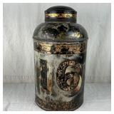 Antique English Grocer Store Toleware Tea Canister
