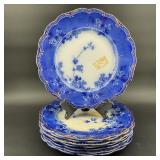 Antique Flow Blue Dinner Plates