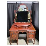 Antique Mahogany 5 Drawer Vanity