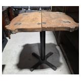 Vintage Pine Pub Table With Fleur De Lis Inlay