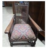 Antique English Barley Twist Reclining Chair