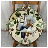 Antique Schutz Blansko Majolica Game Bird Platter