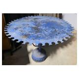 Vintage Handmade Lumber Mill Saw Blade Table