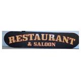 Restaurant & Saloon plexiglass sign