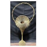 Antique Wicker Funeral Floor Basket