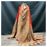 1800's Victorian Paisley Kashmir Silk & Wool Shawl