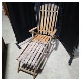 Vintage Folding Teakwood Deck Lounge Chair