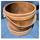 Vintage Firkin Bucket With Bentwood Handle