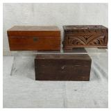 Selection Of Three Antique Wood Boxes