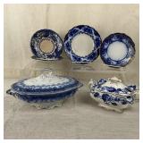 Selection Of Antique Flow Blue China