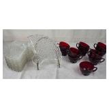 Anchor Hocking Ruby & Buttons Snack Sets