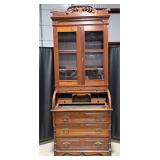 1880's Cylinder Secretary Desk & Bookcase