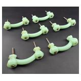 Antique Jadeite Glass Drawer Pulls